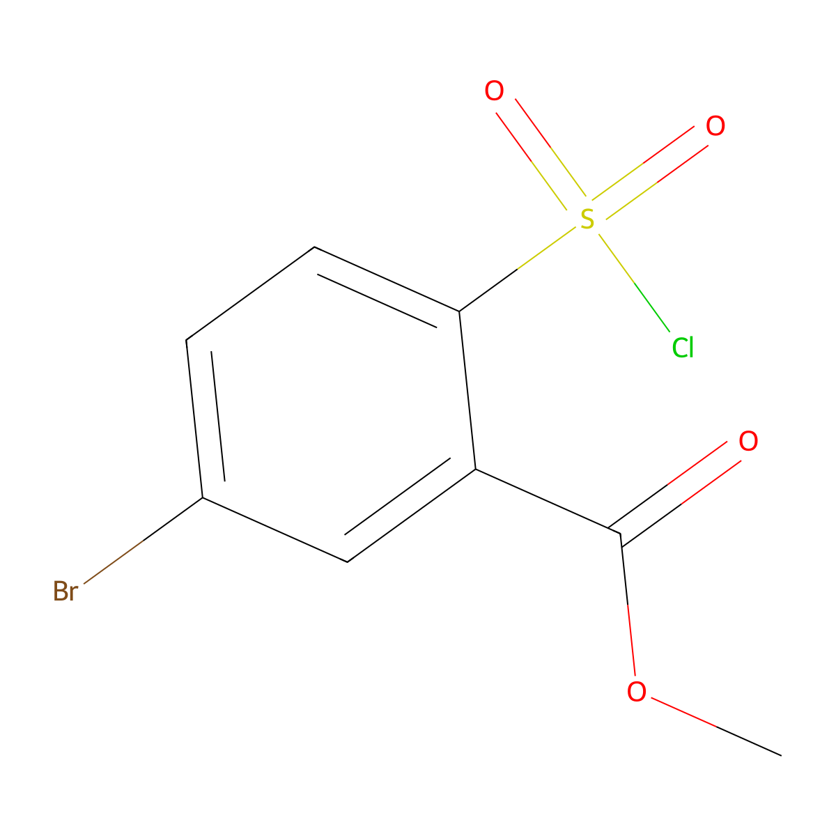 Methyl 5-bromo-2-(chlorosulfonyl)benzoate molecular structure, CAS 736948-72-4