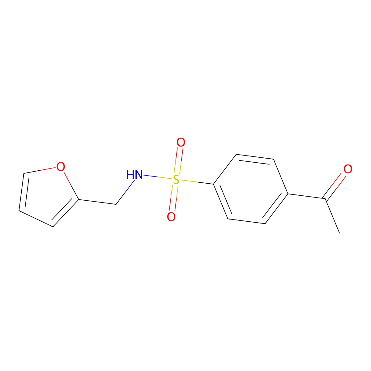 4-acetyl-N-[(furan-2-yl)methyl]benzene-1-sulfonamide molecular structure, CAS 736948-74-6