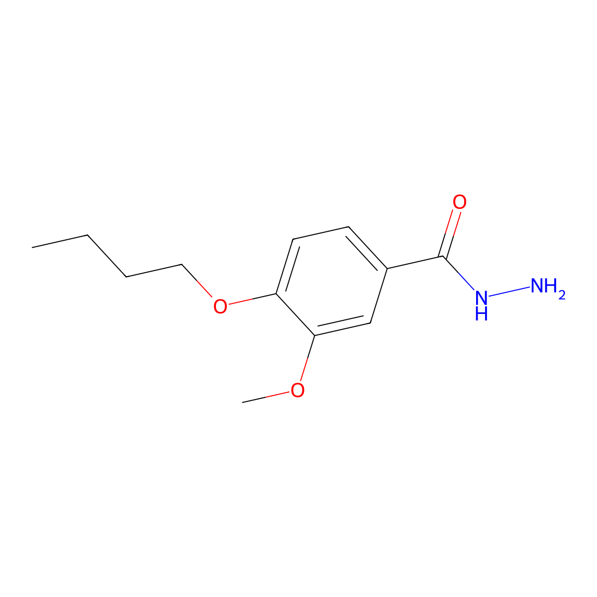 4-Butoxy-3-methoxybenzohydrazide molecular structure, CAS 736948-95-1