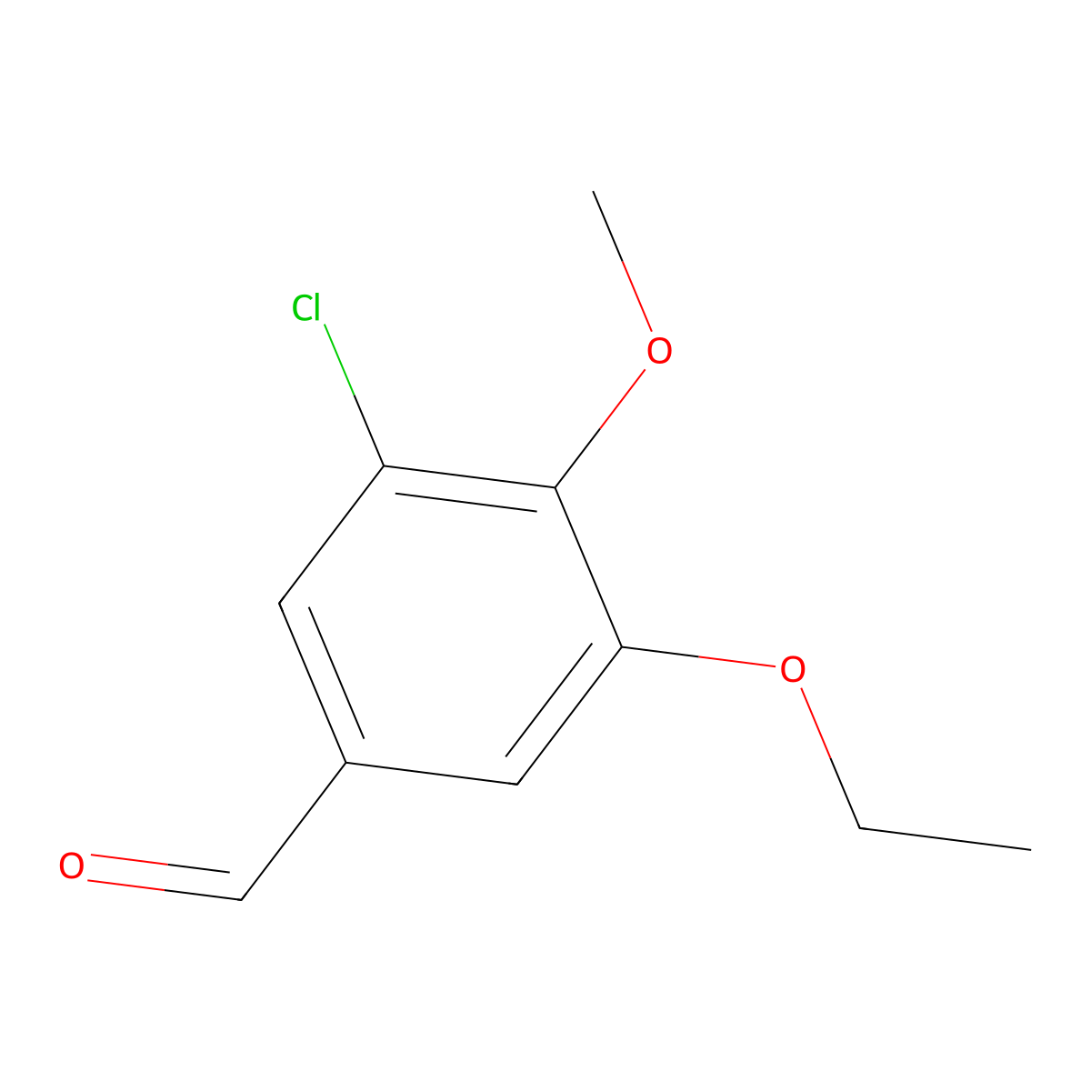 3-Chloro-5-ethoxy-4-methoxybenzaldehyde molecular structure, CAS 736948-97-3