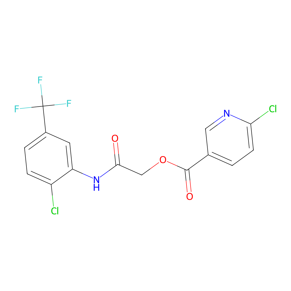 {[2-Chloro-5-(trifluoromethyl)phenyl]carbamoyl}methyl 6-chloropyridine-3-carboxylate molecular structure, CAS 736953-59-6