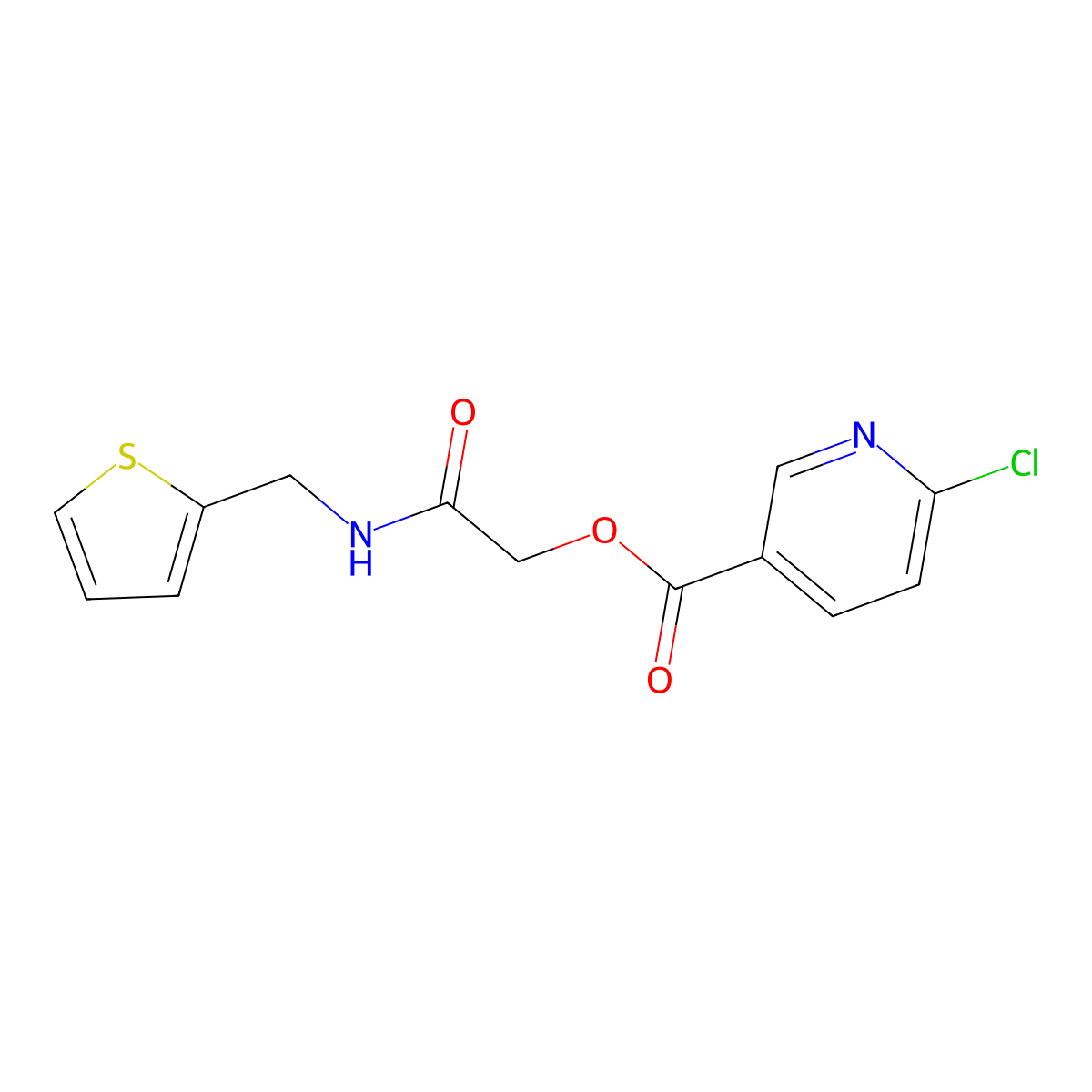 [2-Oxo-2-(thiophen-2-ylmethylamino)ethyl] 6-chloropyridine-3-carboxylate molecular structure, CAS 736957-33-8