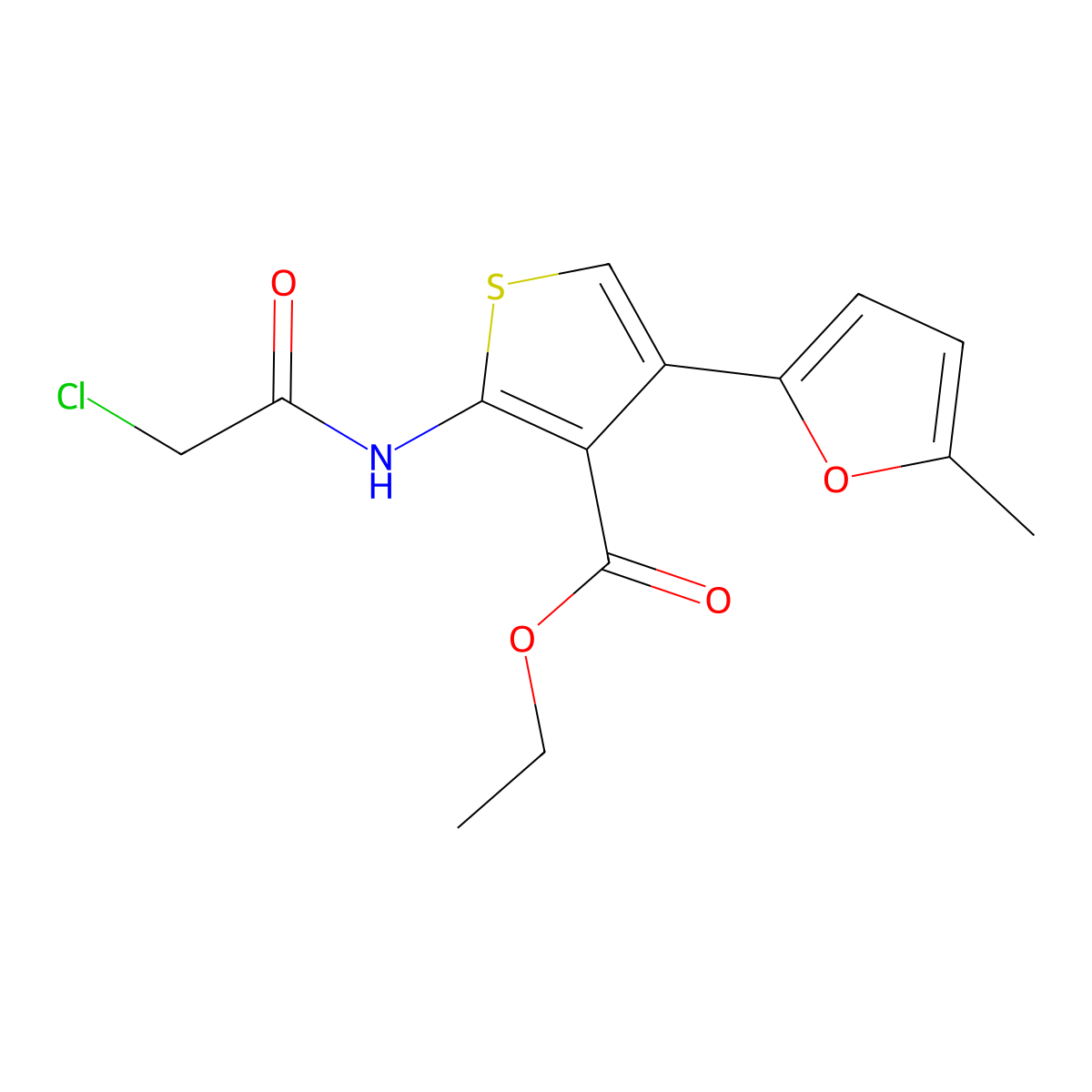 Ethyl 2-[(chloroacetyl)amino]-4-(5-methyl-2-furyl)thiophene-3-carboxylate molecular structure, CAS 736960-88-6