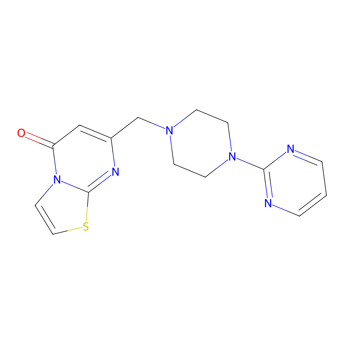 7-[(4-Pyrimidin-2-ylpiperazin-1-yl)methyl]-[1,3]thiazolo[3,2-a]pyrimidin-5-one molecular structure, CAS 736961-15-2