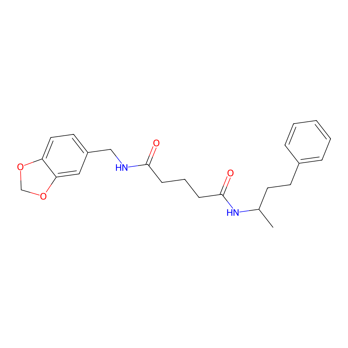 N-(1,3-benzodioxol-5-ylmethyl)-N'-(4-phenylbutan-2-yl)pentanediamide molecular structure, CAS 736961-37-8