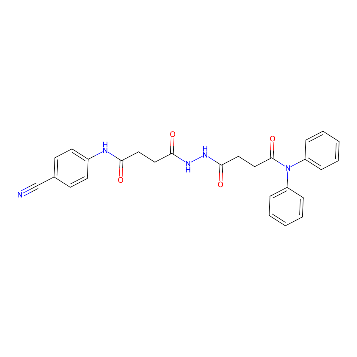 4-(2-{4-[(4-cyanophenyl)amino]-4-oxobutanoyl}hydrazinyl)-4-oxo-N,N-diphenylbutanamide molecular structure, CAS 736962-80-4