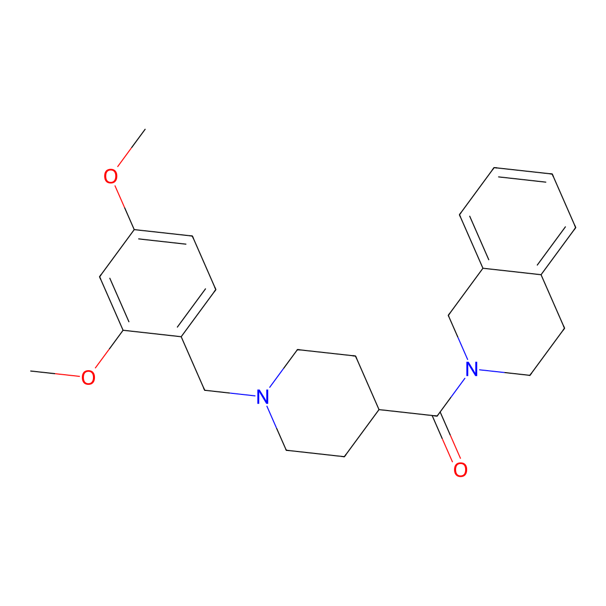 3,4-dihydroisoquinolin-2(1H)-yl[1-(2,4-dimethoxybenzyl)piperidin-4-yl]methanone molecular structure, CAS 736964-81-1