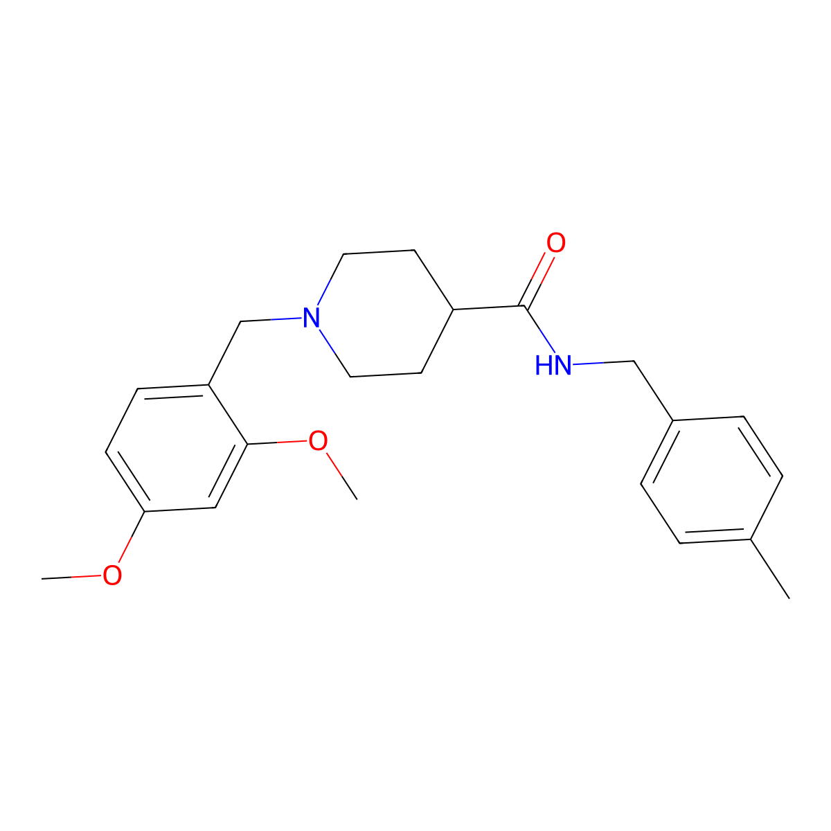 1-[(2,4-dimethoxyphenyl)methyl]-N-[(4-methylphenyl)methyl]piperidine-4-carboxamide molecular structure, CAS 736965-43-8