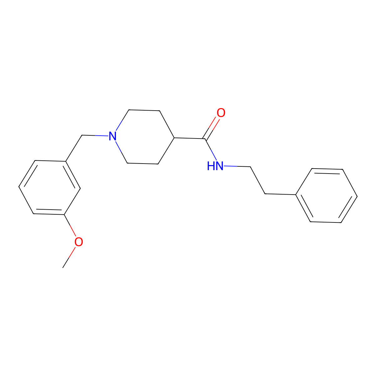 1-(3-methoxybenzyl)-N-(2-phenylethyl)piperidine-4-carboxamide molecular structure, CAS 736965-55-2