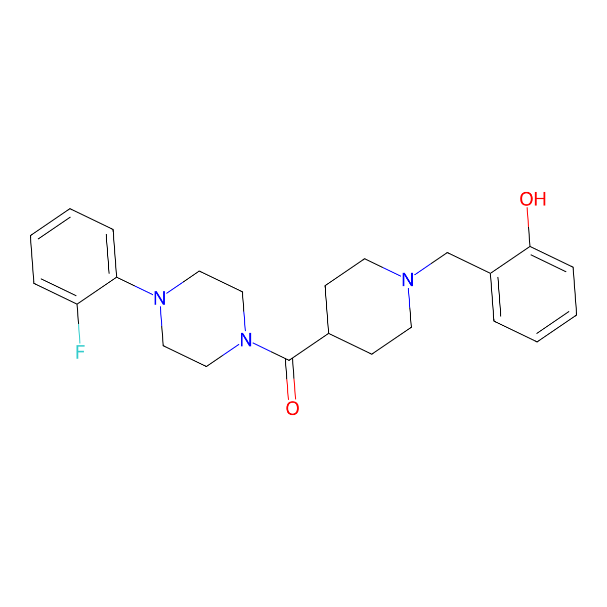 [4-(2-Fluorophenyl)piperazin-1-yl][1-(2-hydroxybenzyl)piperidin-4-yl]methanone molecular structure, CAS 736968-28-8