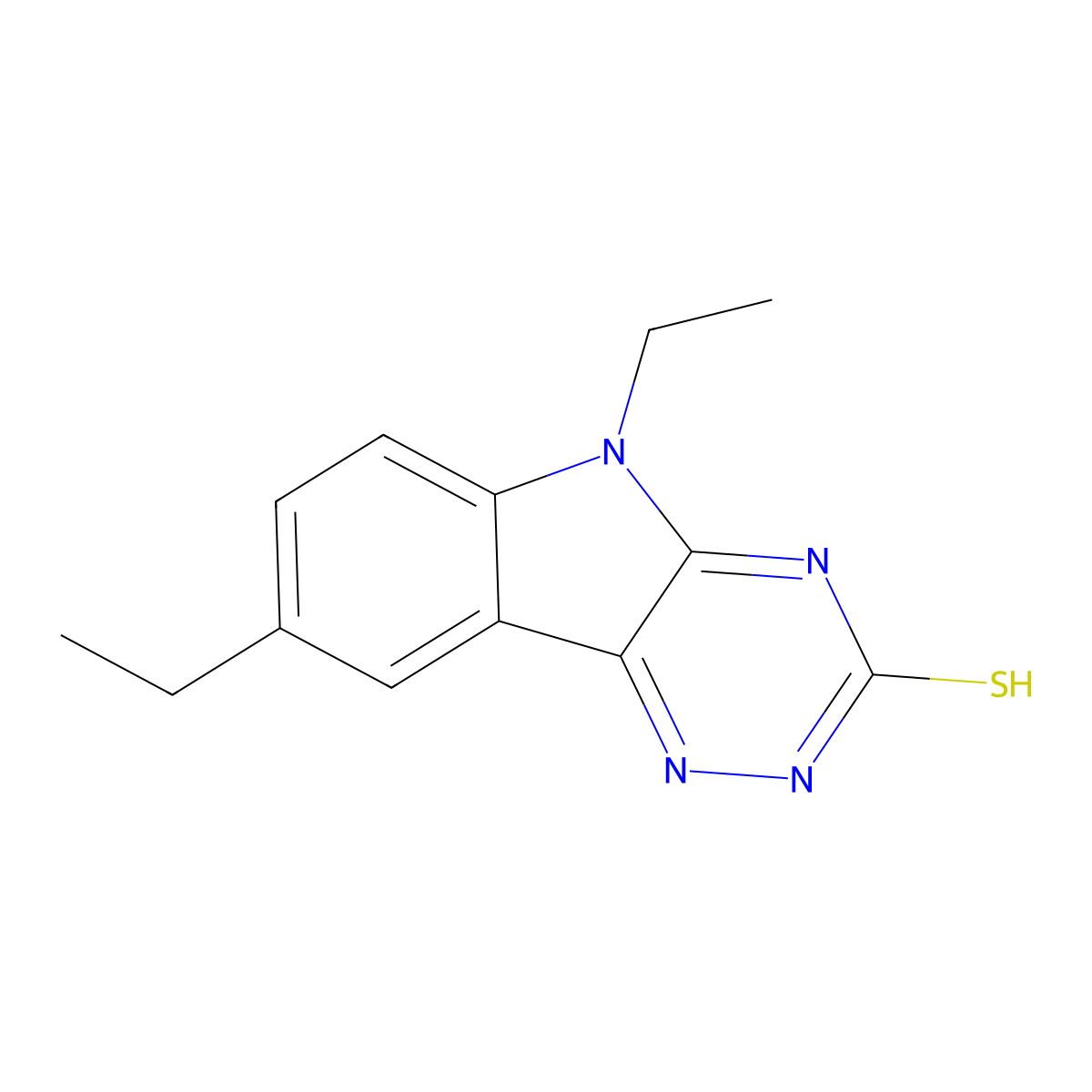 5,8-diethyl-5H-[1,2,4]triazino[5,6-b]indole-3-thiol molecular structure, CAS 736968-36-8