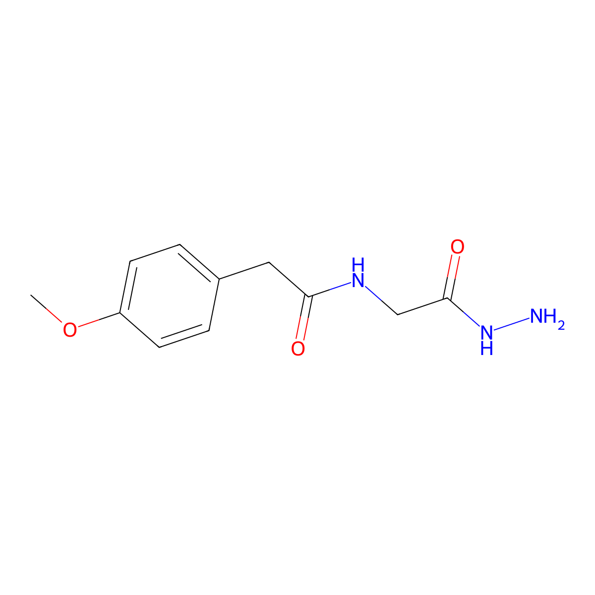N-Hydrazinocarbonylmethyl-2-(4-methoxy-phenyl)-acetamide molecular structure, CAS 736969-37-2