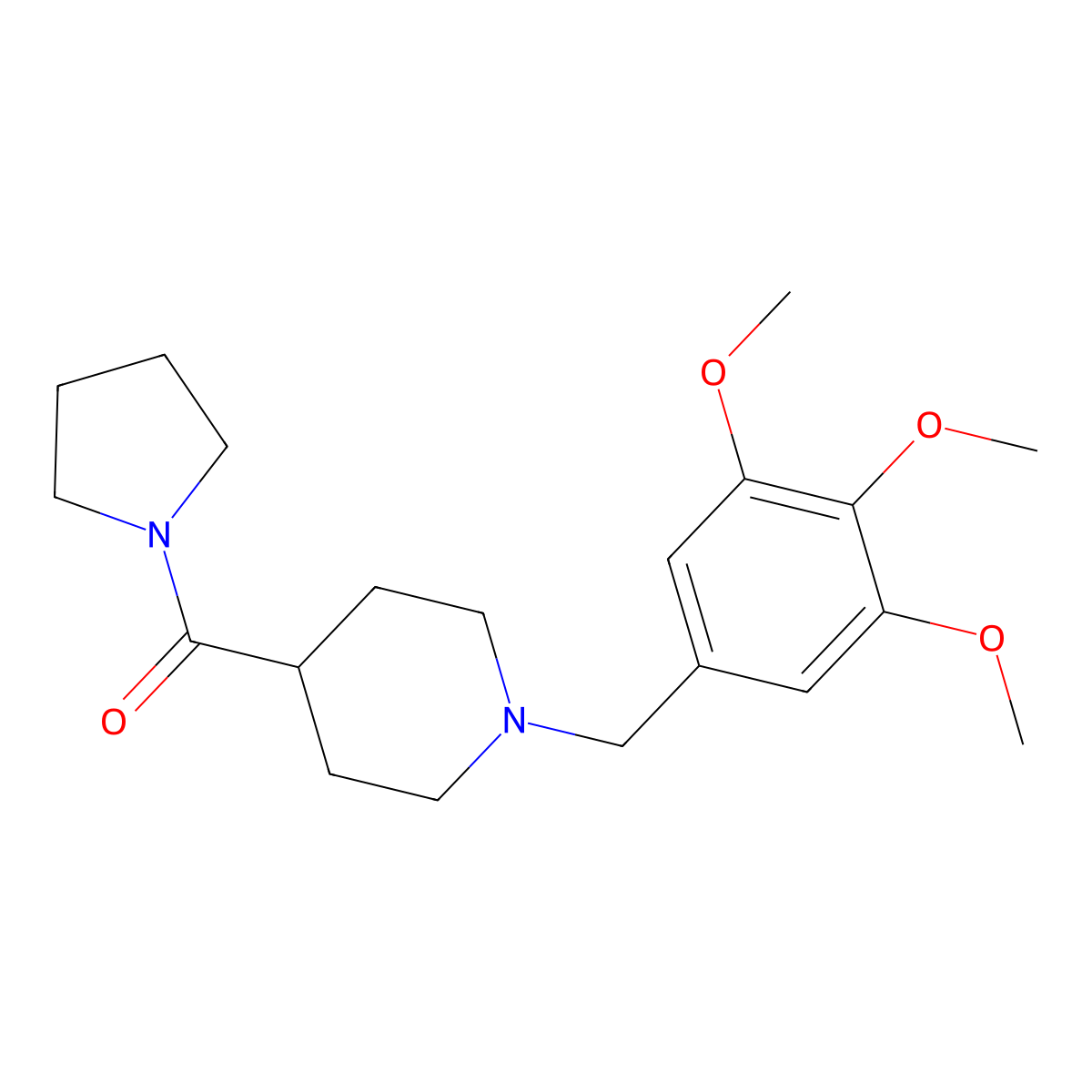 Pyrrolidin-1-yl[1-(3,4,5-trimethoxybenzyl)piperidin-4-yl]methanone molecular structure, CAS 736970-13-1