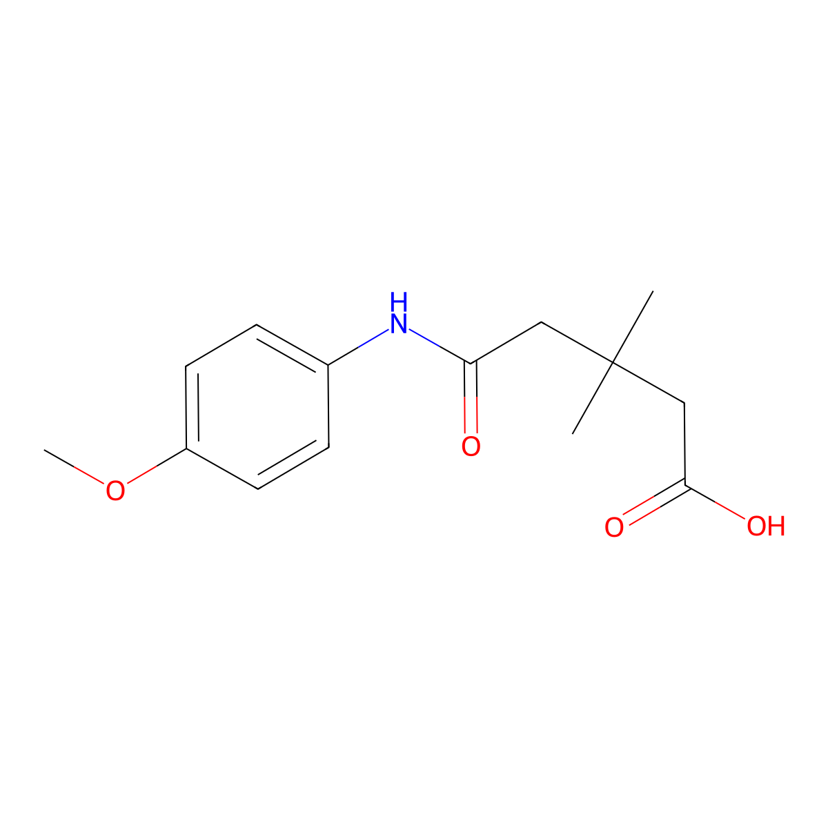 5-[(4-Methoxyphenyl)amino]-3,3-dimethyl-5-oxopentanoic acid molecular structure, CAS 736970-68-6