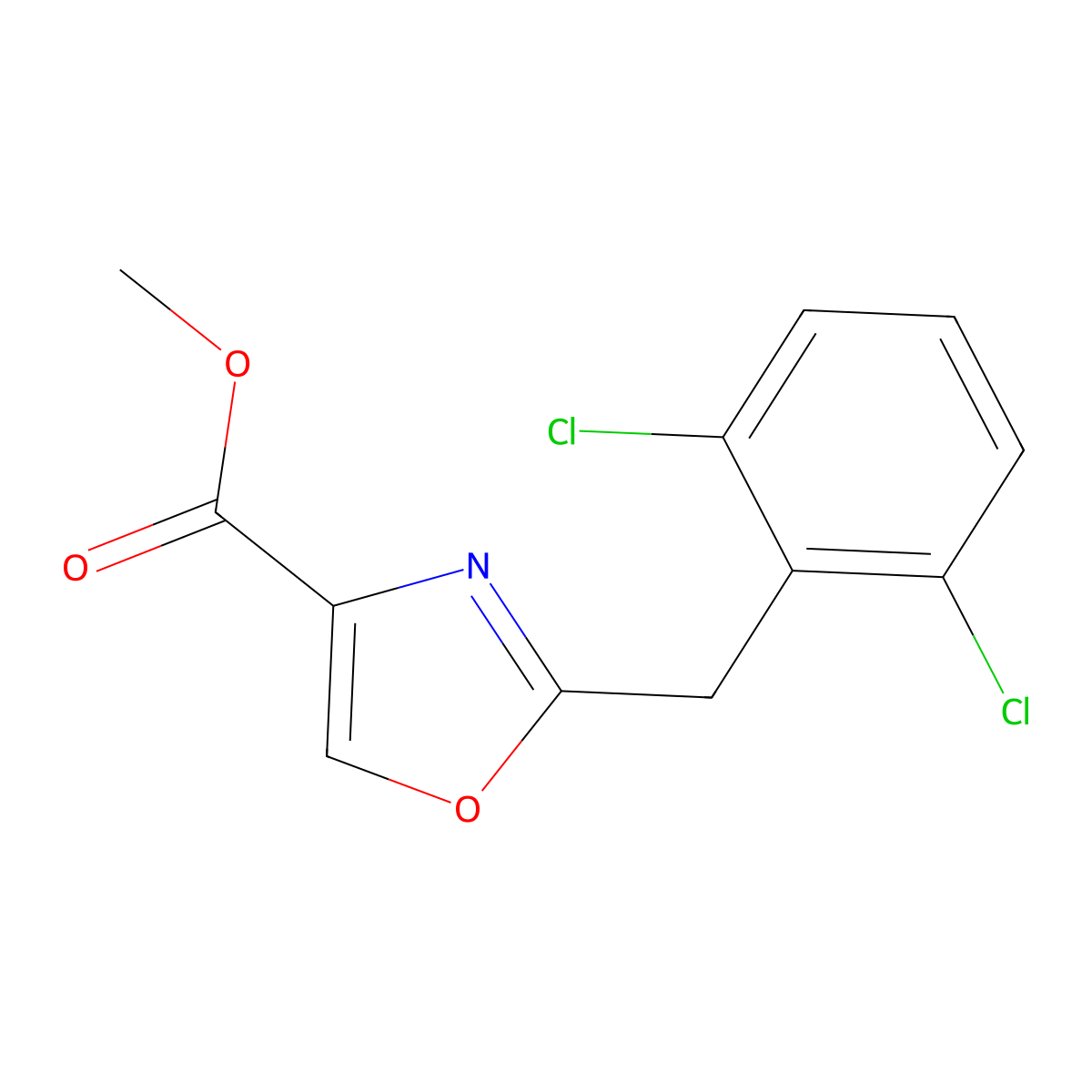 Methyl 2-(2,6-Dichlorobenzyl)oxazole-4-carboxylate molecular structure, CAS 736971-94-1