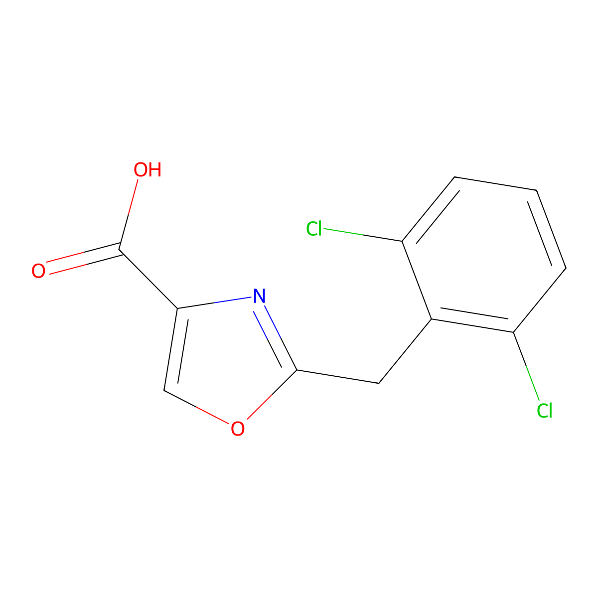 2-(2,6-Dichlorobenzyl)oxazole-4-carboxylic Acid molecular structure, CAS 736971-96-3