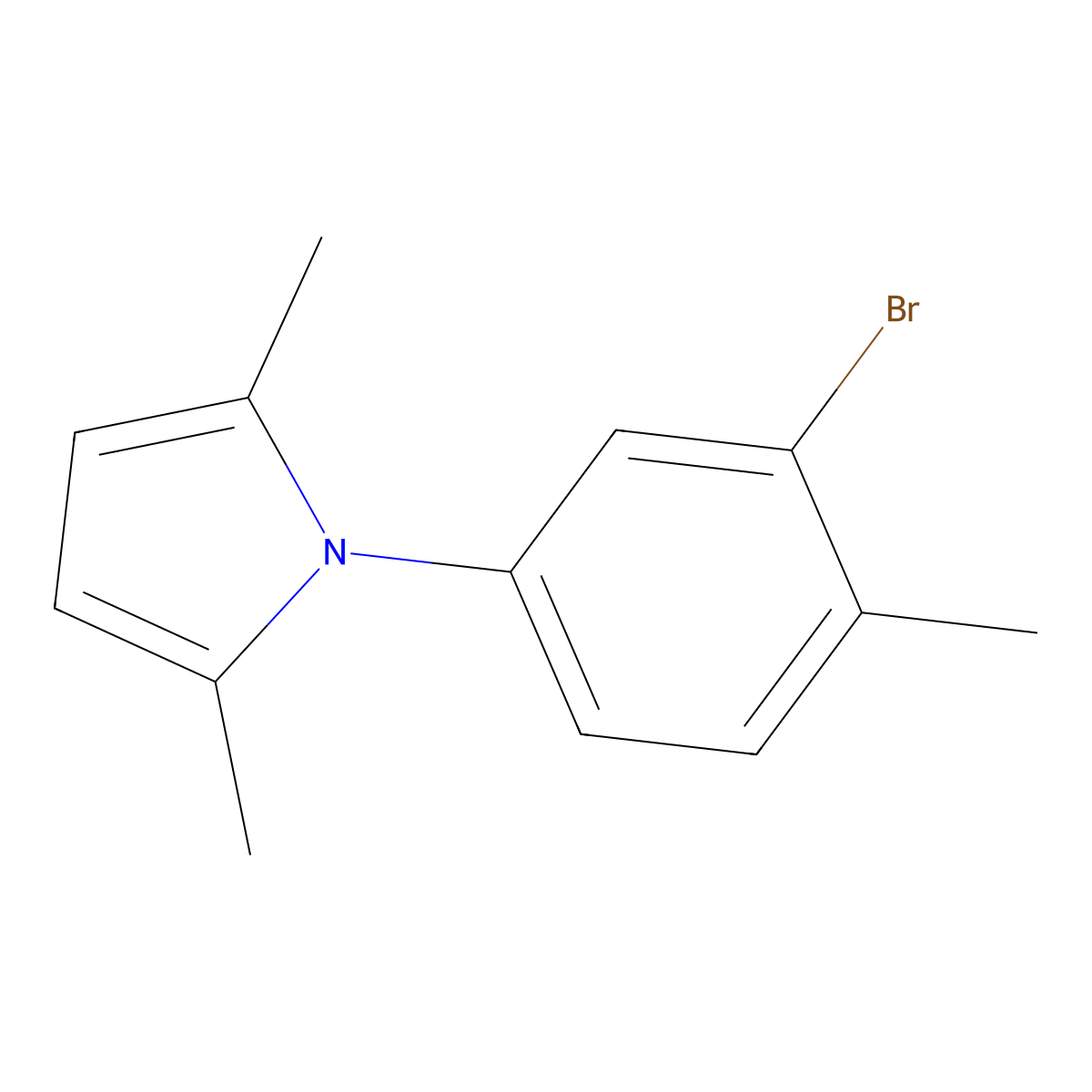 1-(3-bromo-4-methylphenyl)-2,5-dimethyl-1H-pyrrole molecular structure, CAS 736973-12-9