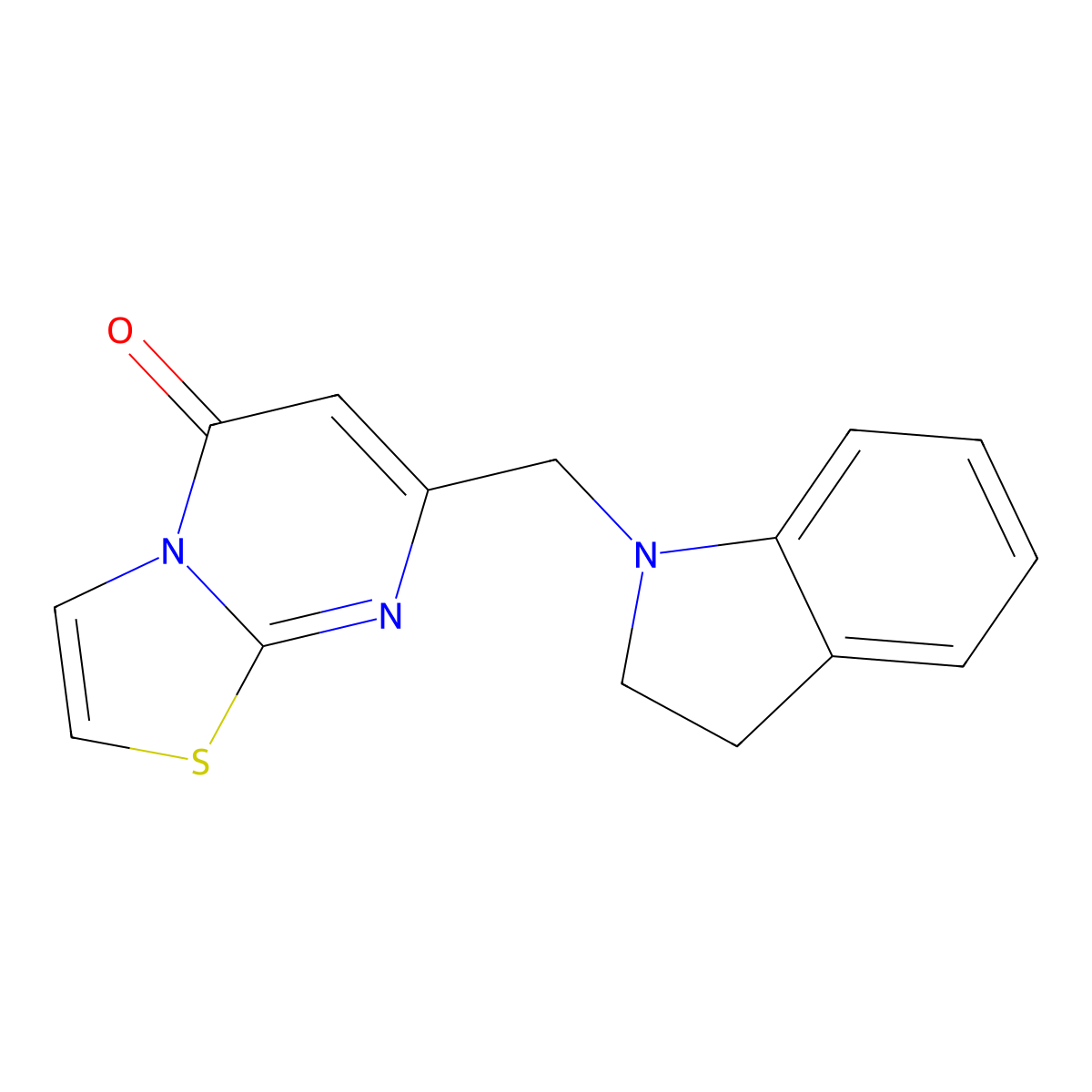 7-(2,3-Dihydroindol-1-ylmethyl)-[1,3]thiazolo[3,2-a]pyrimidin-5-one molecular structure, CAS 736977-04-1