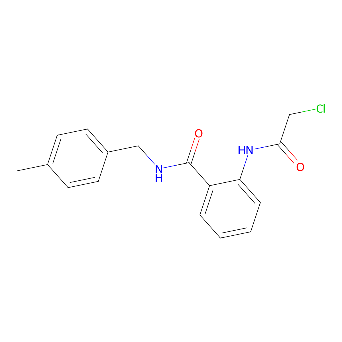 2-(2-chloroacetamido)-N-[(4-methylphenyl)methyl]benzamide molecular structure, CAS 736977-31-4