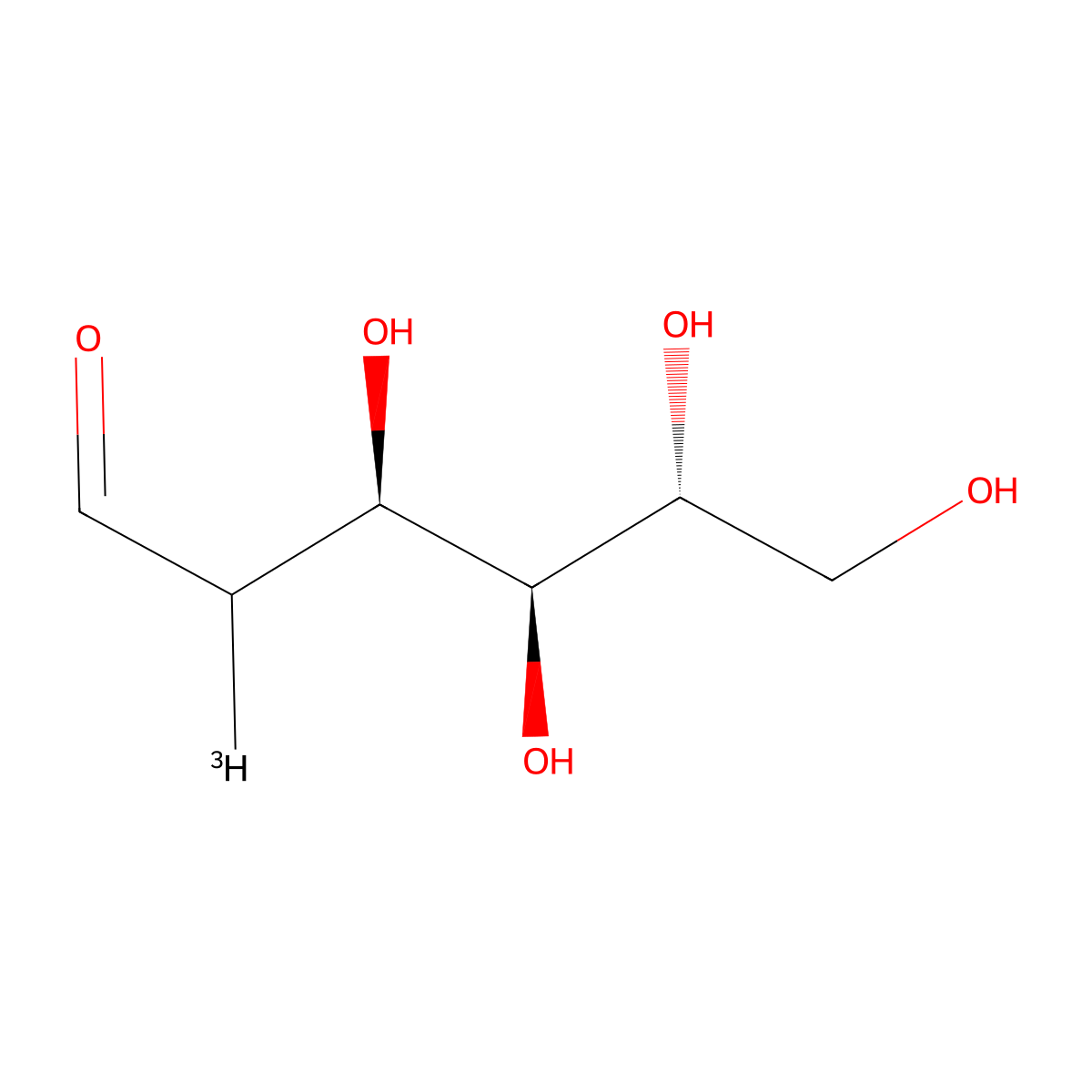 (3R,4S,5R)-3,4,5,6-tetrahydroxy-2-tritiohexanal molecular structure, CAS 73698-45-0
