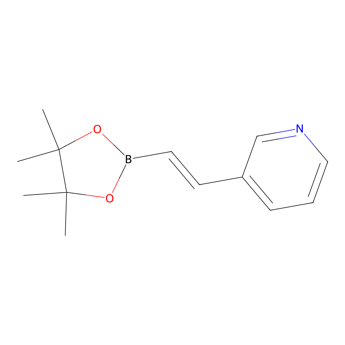 3-[2-(4,4,5,5-Tetramethyl-[1,3,2]dioxaborolan-2-YL)-vinyl]-pyridine molecular structure, CAS 736987-64-7