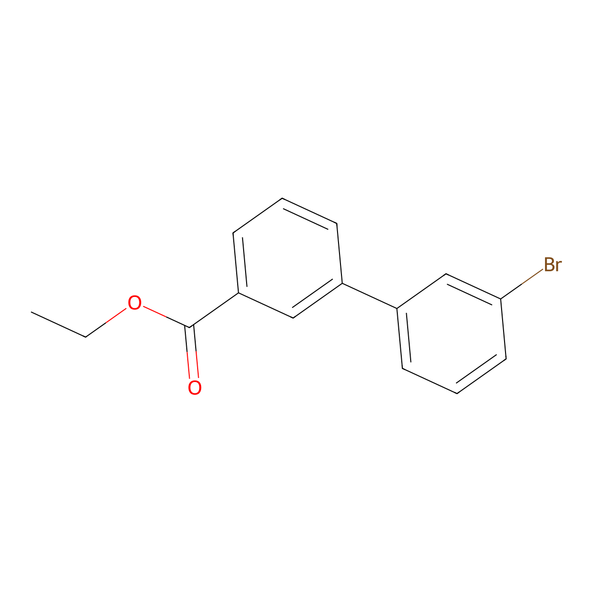 Ethyl 3'-bromo-[1,1'-biphenyl]-3-carboxylate molecular structure, CAS 736989-89-2