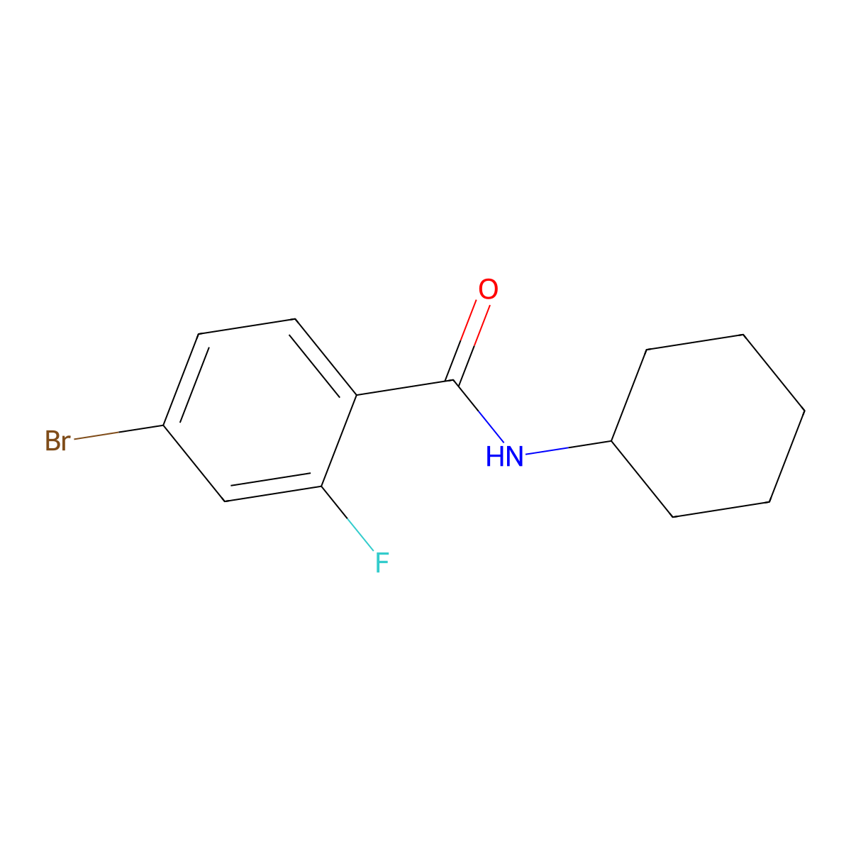 4-bromo-N-cyclohexyl-2-fluorobenzamide molecular structure, CAS 736989-94-9