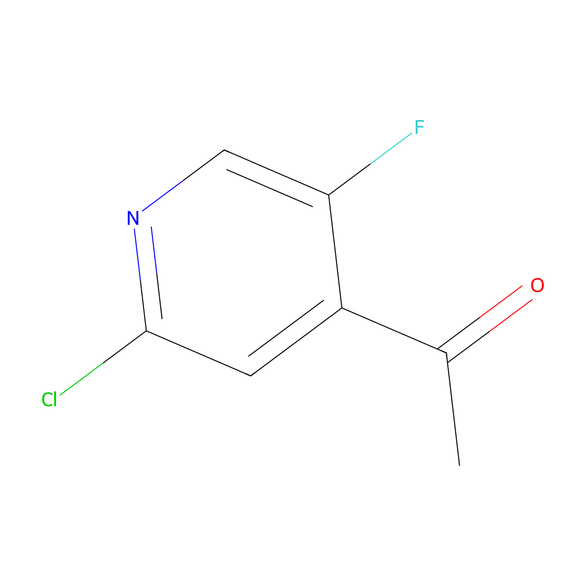 1-(2-Chloro-5-fluoropyridin-4-YL)ethanone molecular structure, CAS 736990-31-1