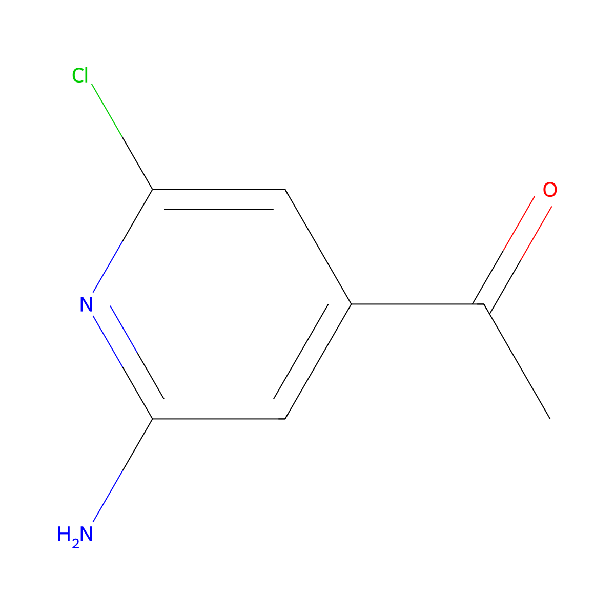 1-(2-Amino-6-chloropyridin-4-YL)ethanone molecular structure, CAS 736990-36-6