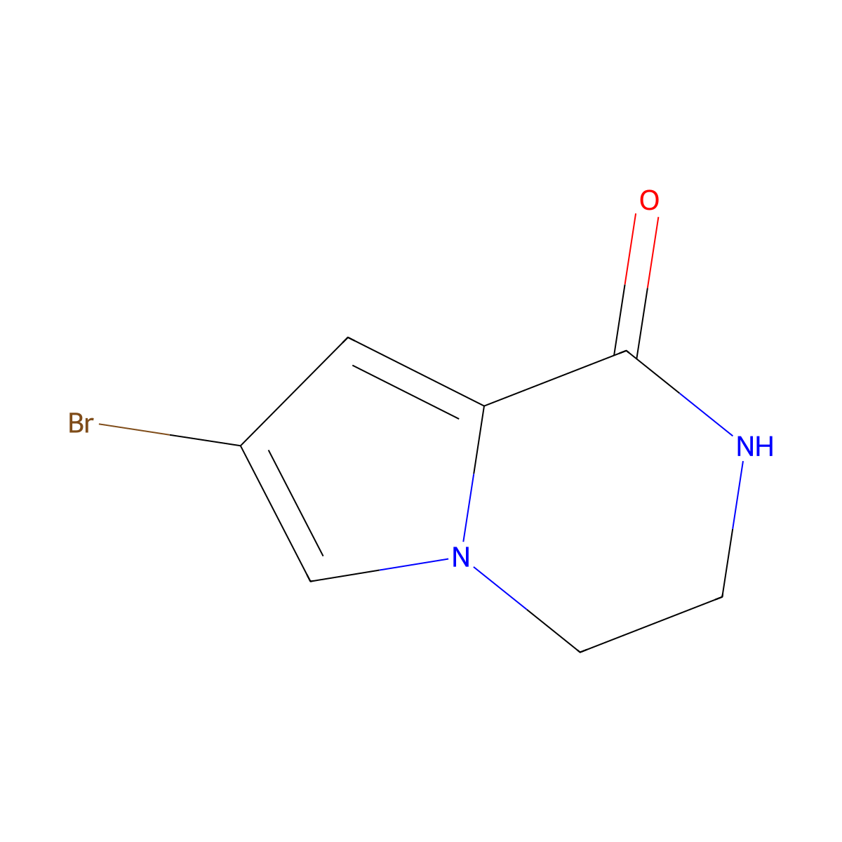 7-bromo-1H,2H,3H,4H-pyrrolo(1,2-a)pyrazin-1-one molecular structure, CAS 736990-40-2