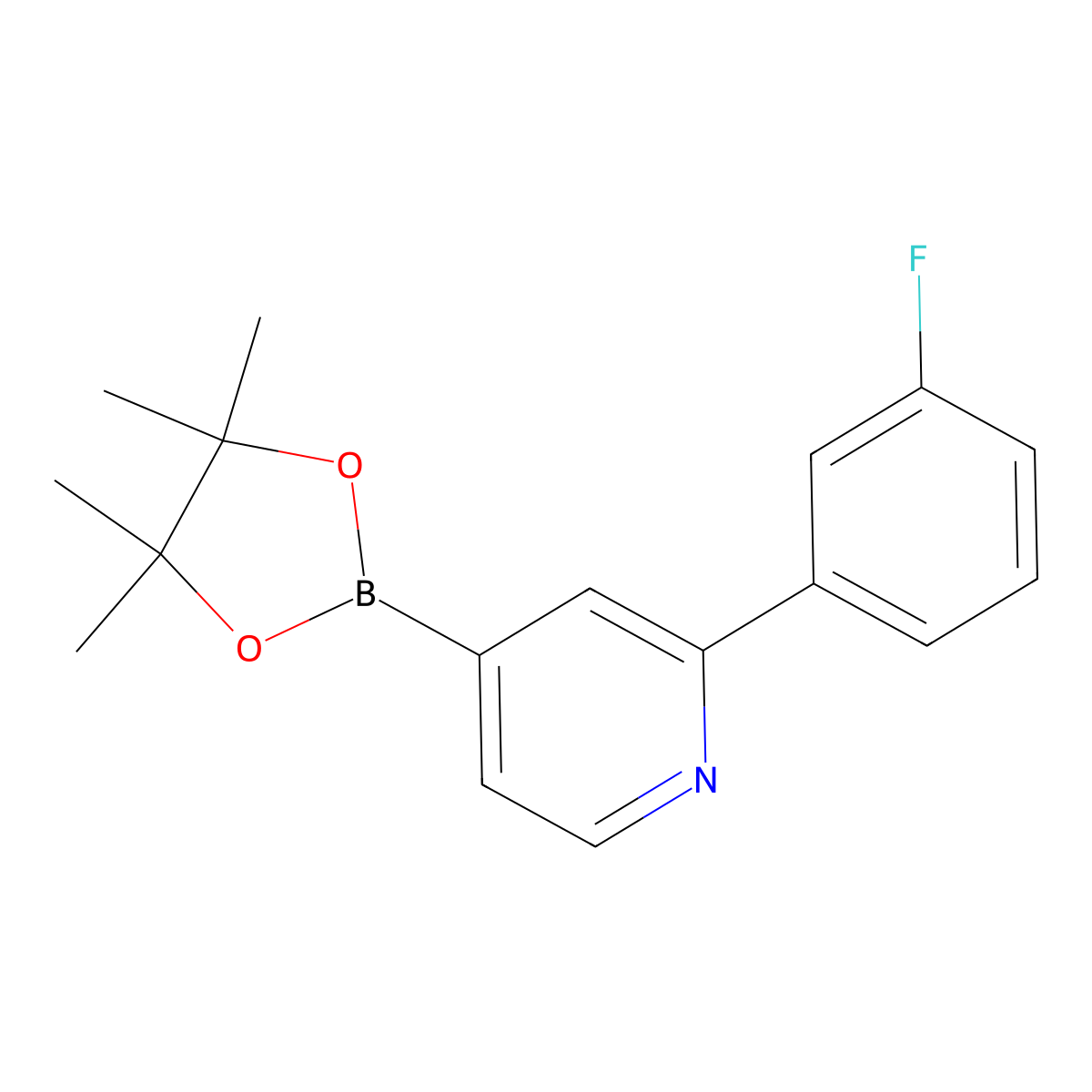 2-(3-Fluorophenyl)-4-(4,4,5,5-tetramethyl-1,3,2-dioxaborolan-2-yl)pyridine molecular structure, CAS 736990-42-4