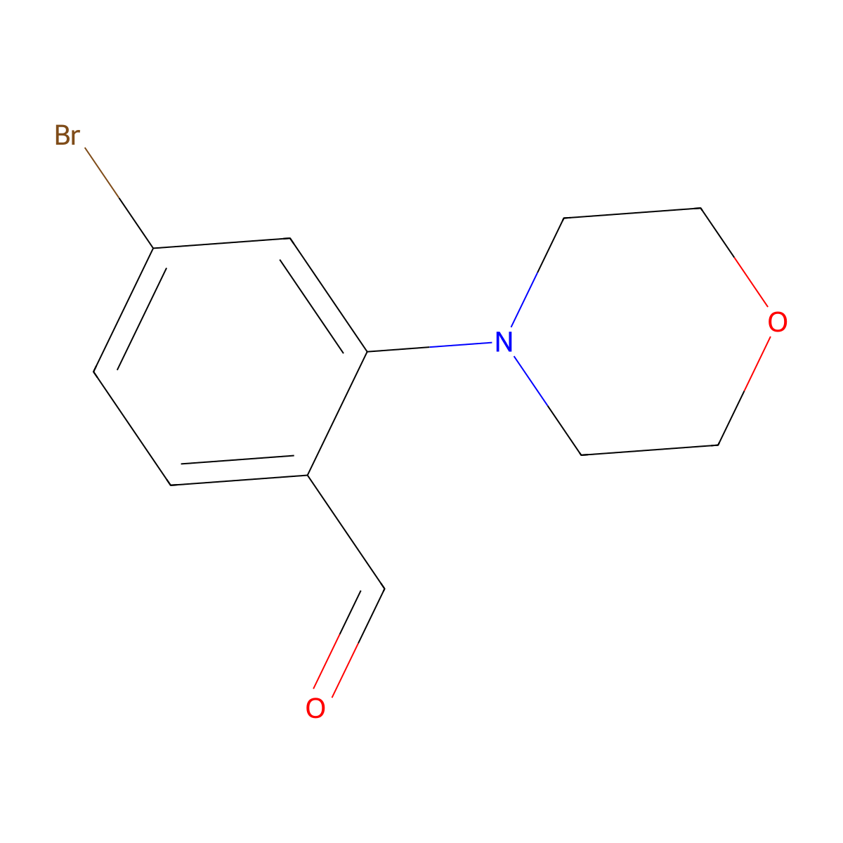 4-Bromo-2-(morpholin-4-yl)benzaldehyde molecular structure, CAS 736990-80-0