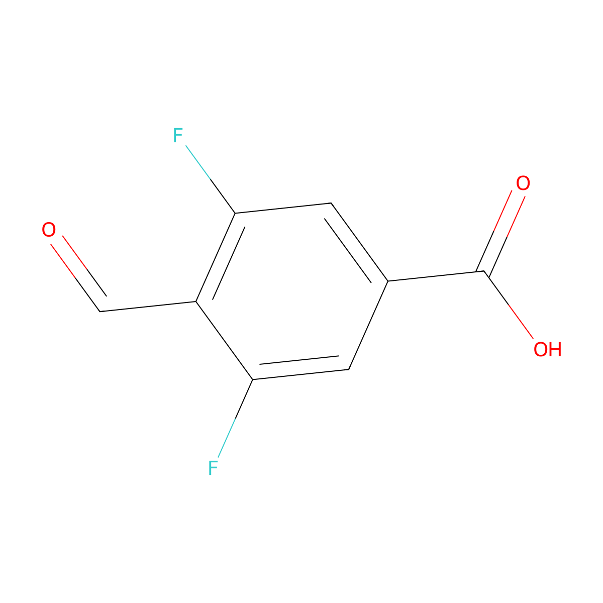 3,5-Difluoro-4-formylbenzoic acid molecular structure, CAS 736990-88-8