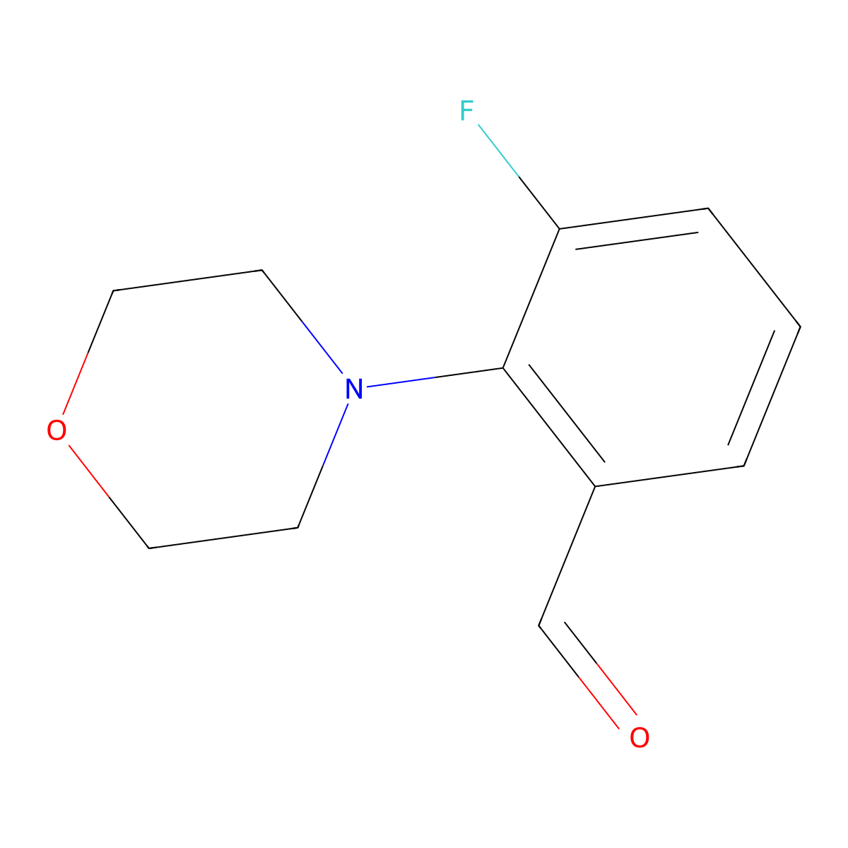 3-Fluoro-2-morpholinobenzaldehyde molecular structure, CAS 736991-35-8