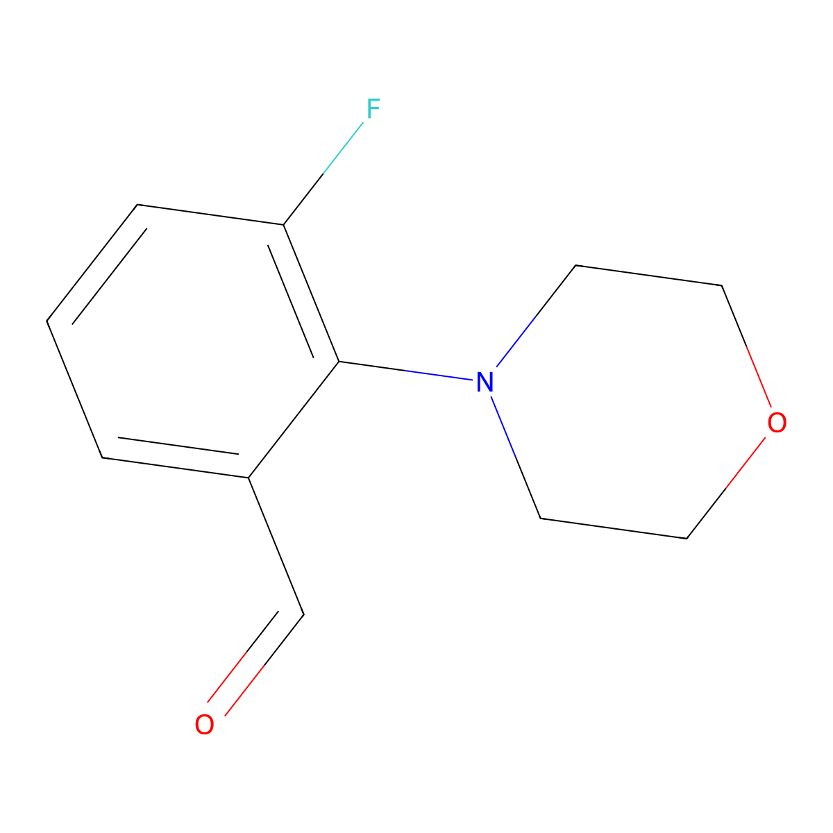 3-Fluoro-2-morpholinobenzaldehyde molecular structure, CAS 736991-35-8