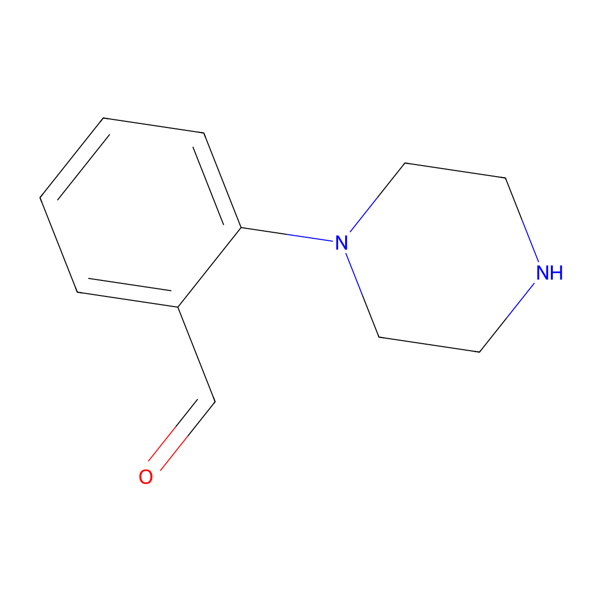 2-Piperazin-1-yl-benzaldehyde molecular structure, CAS 736991-52-9
