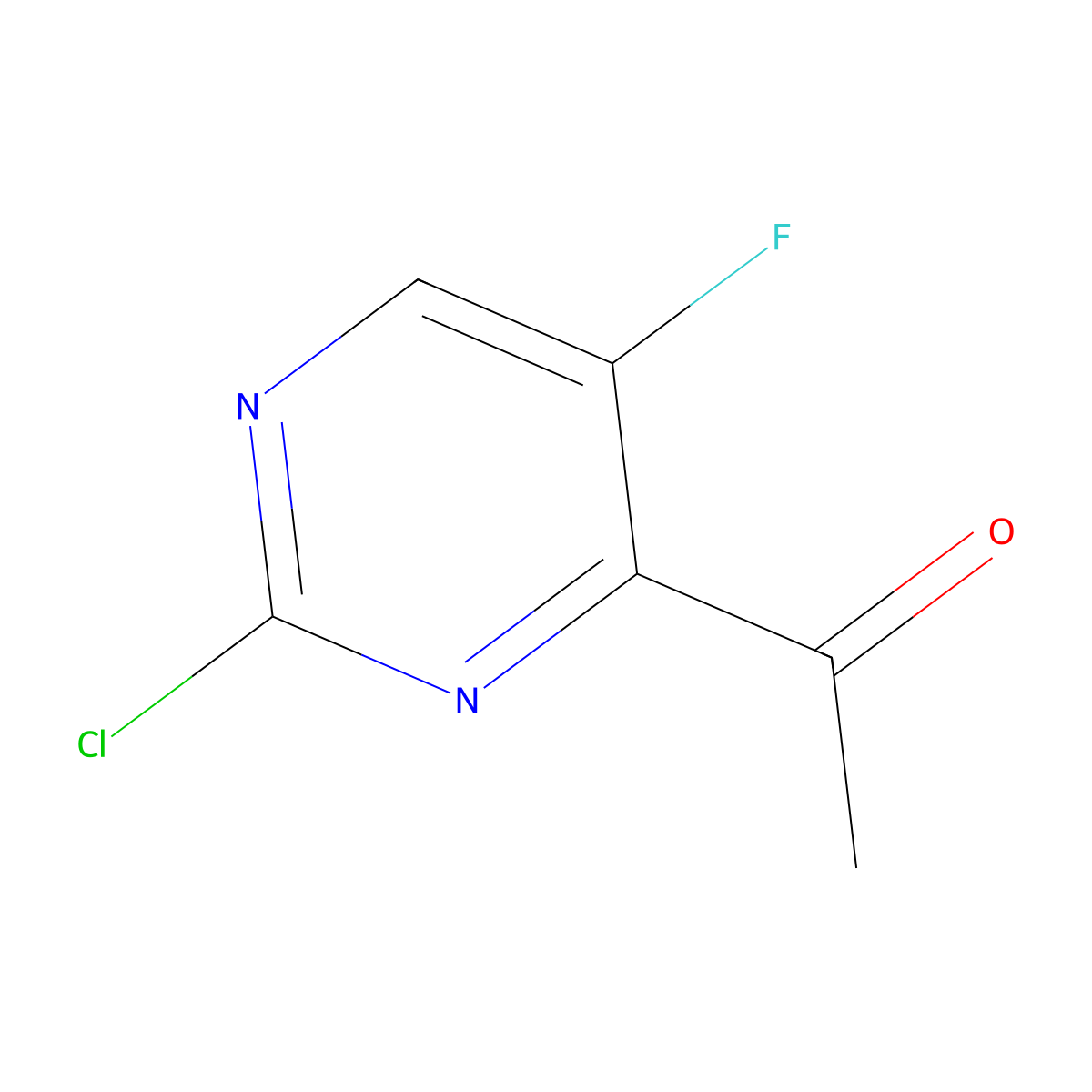 1-(2-Chloro-5-fluoropyrimidin-4-yl)ethanone molecular structure, CAS 736991-76-7