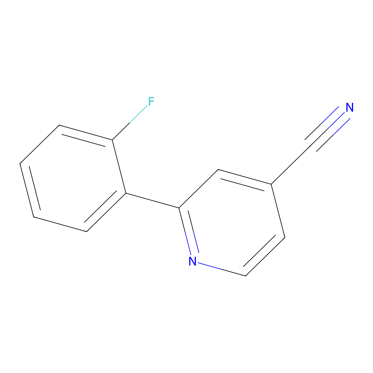 2-(2-Fluorophenyl)isonicotinonitrile molecular structure, CAS 736991-87-0