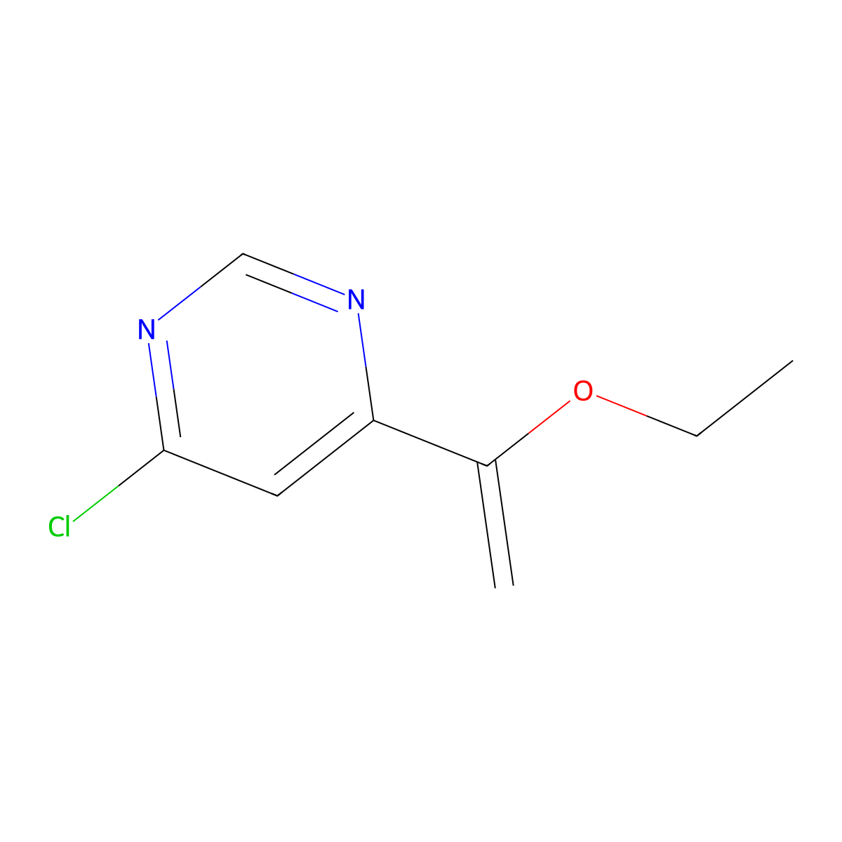 4-Chloro-6-(1-ethoxyvinyl)pyrimidine molecular structure, CAS 736991-92-7