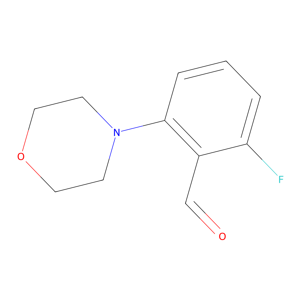 2-(N-Morpholinyl)-6-fluorobenzaldehyde molecular structure, CAS 736991-93-8