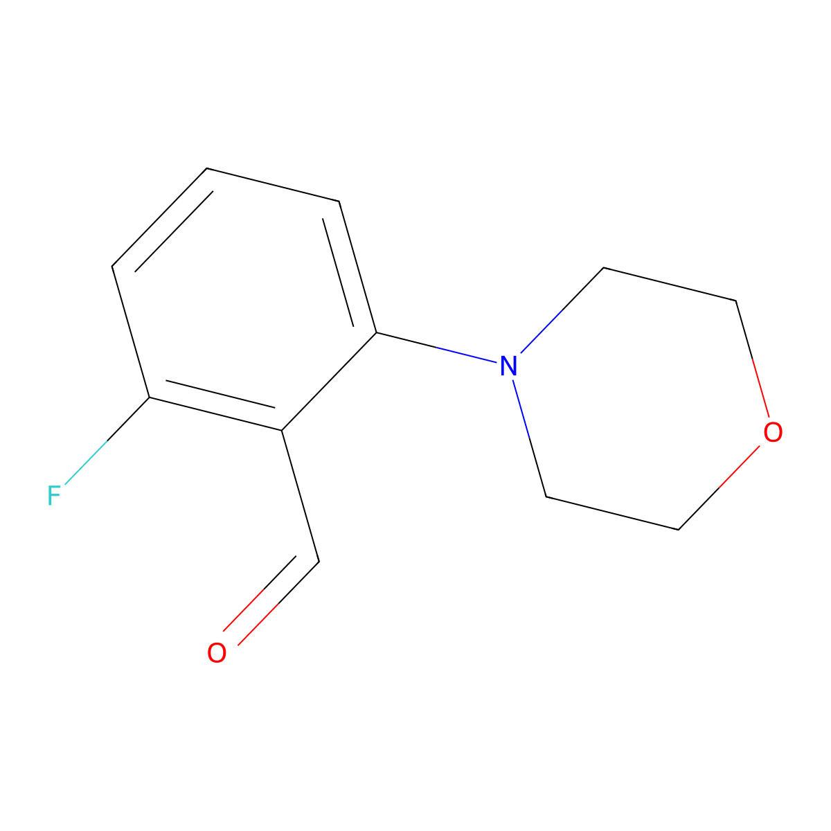 2-(N-Morpholinyl)-6-fluorobenzaldehyde molecular structure, CAS 736991-93-8
