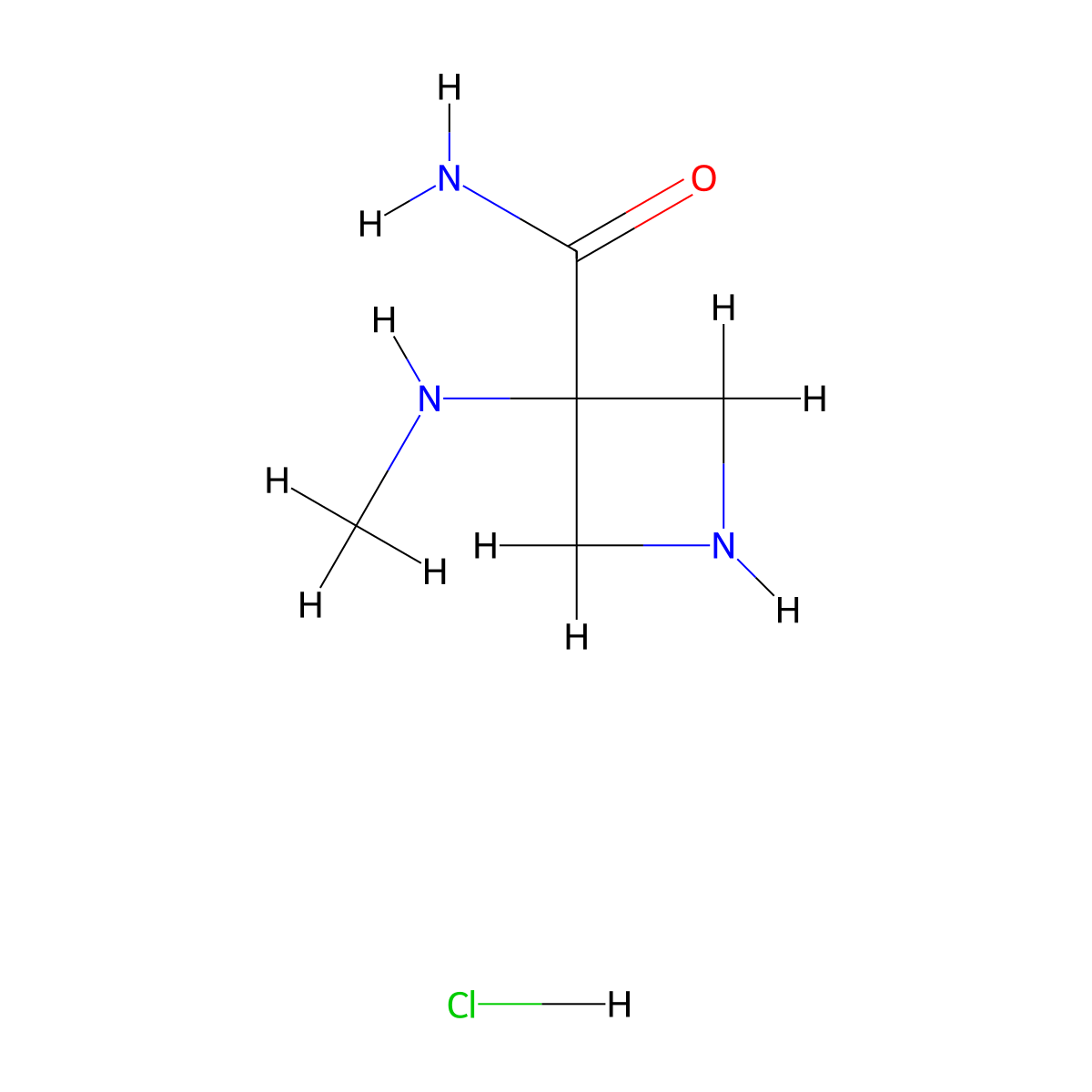 3-(Methylamino)azetidine-3-carboxamide hydrochloride molecular structure, CAS 736994-10-8