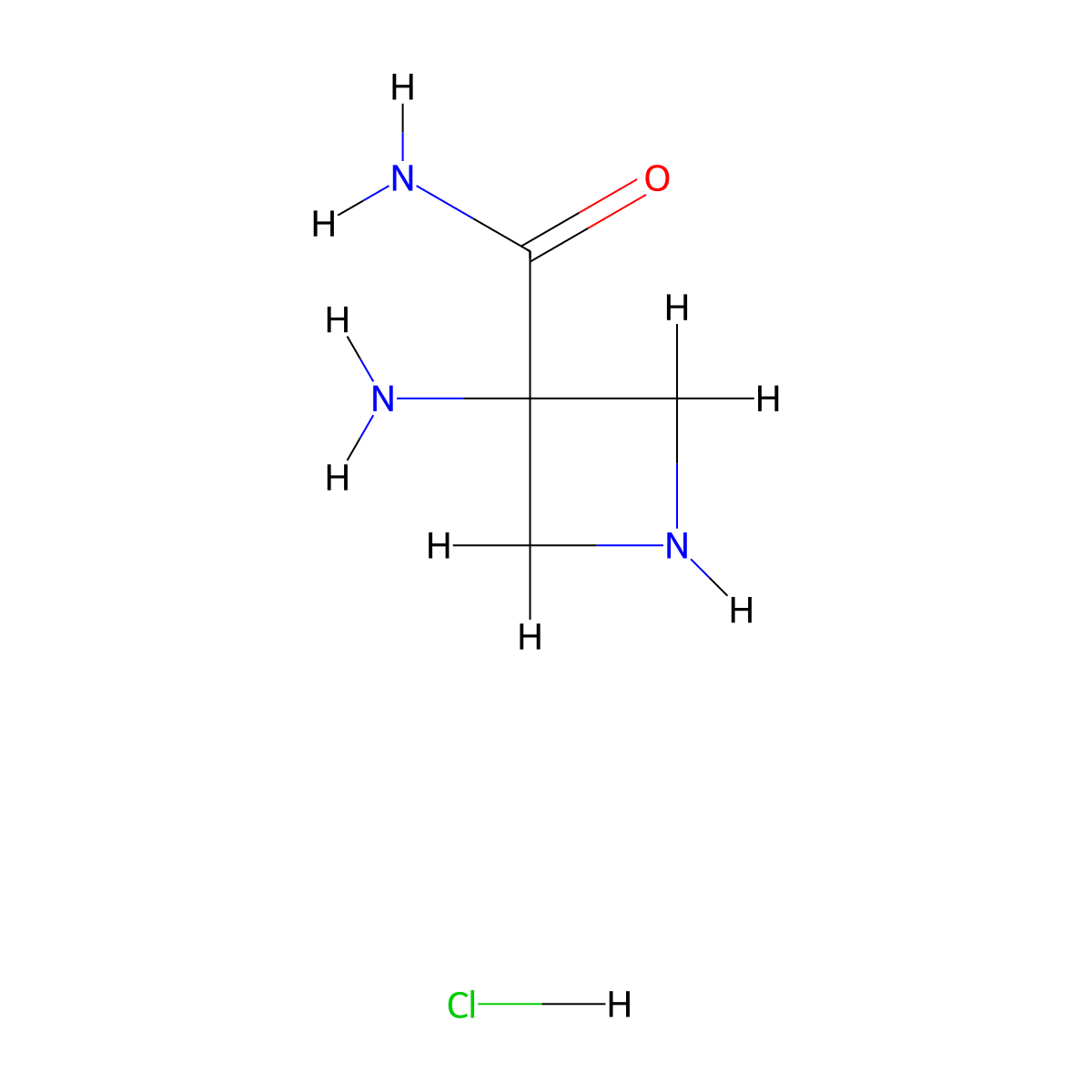 3-Aminoazetidine-3-carboxamide hydrochloride molecular structure, CAS 736994-14-2