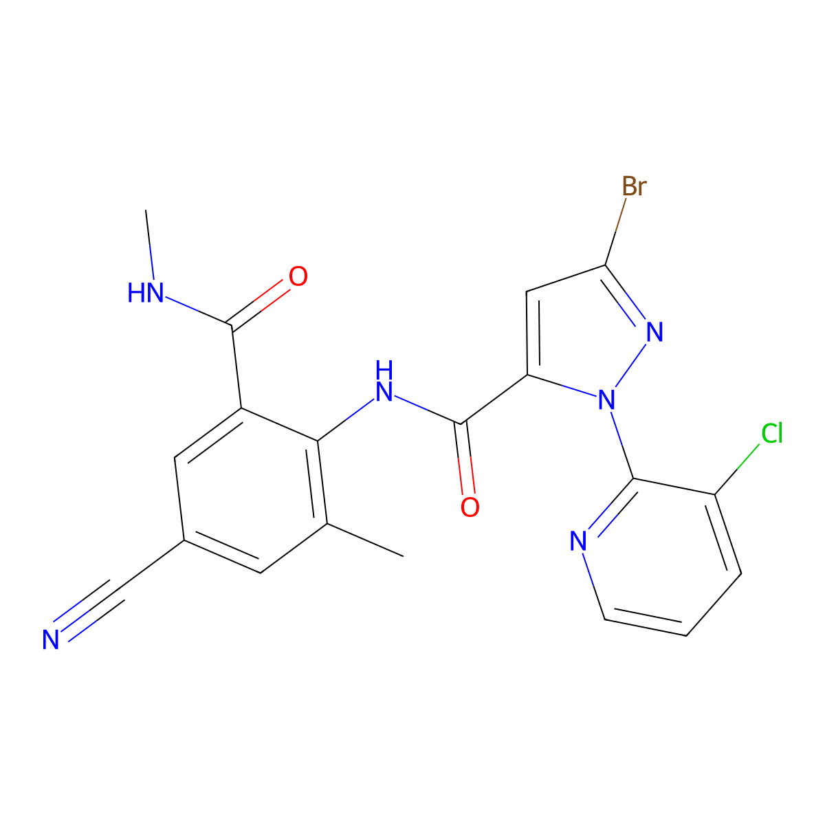 Cyantraniliprole molecular structure, CAS 736994-63-1