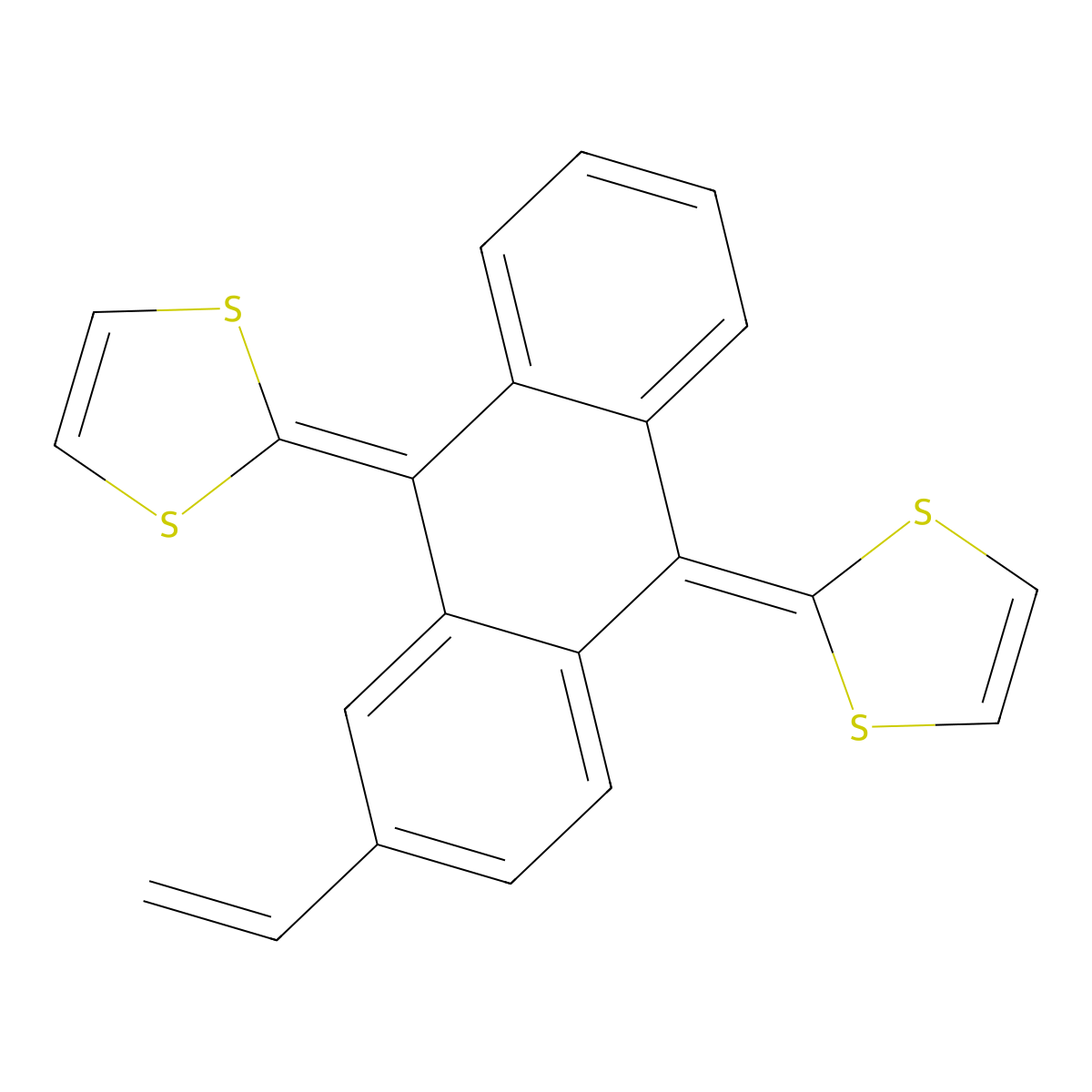 2,2'-(2-Vinylanthracene-9,10-diylidene)bis(1,3-dithiole) molecular structure, CAS 736998-56-4