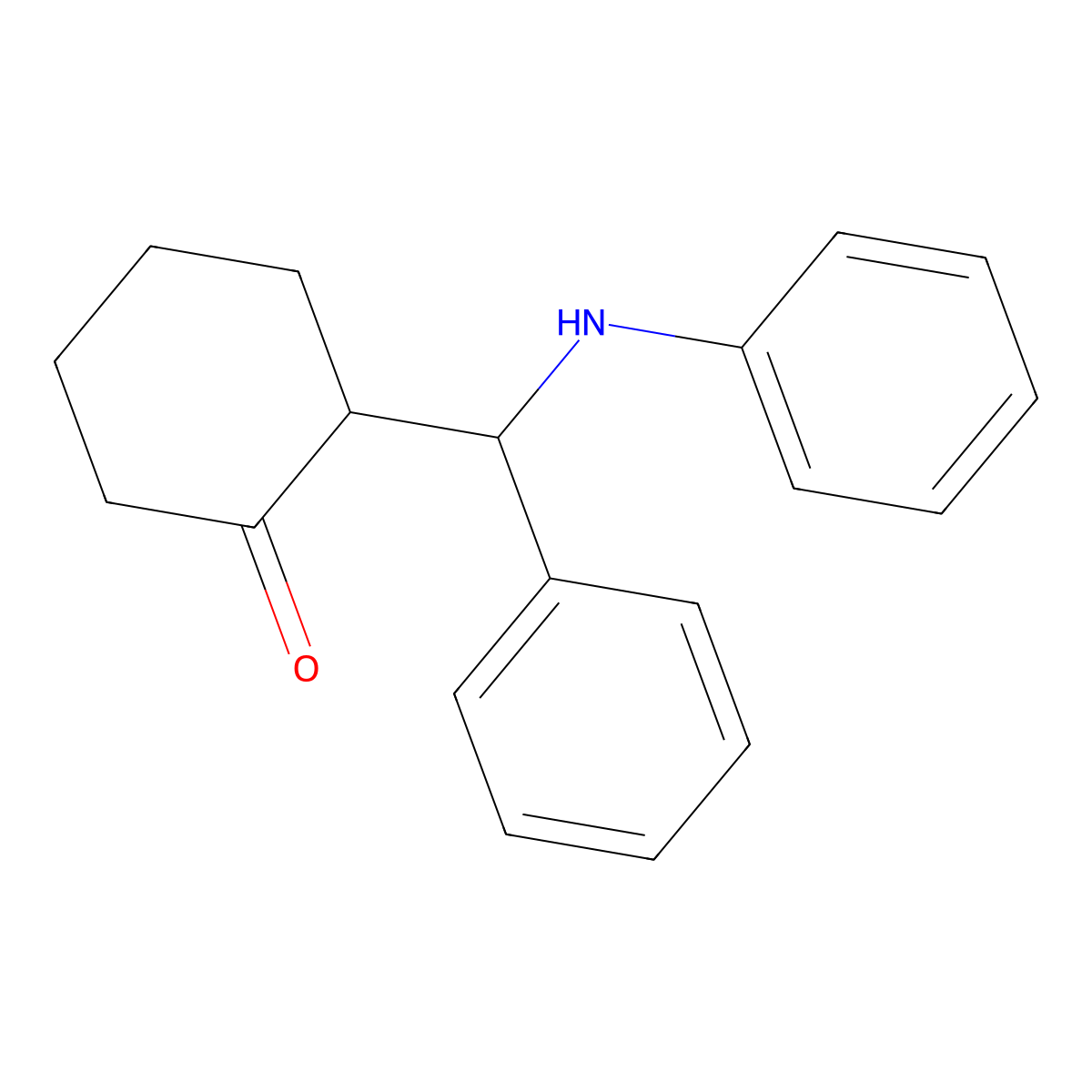 2-(Anilino(phenyl)methyl)cyclohexan-1-one molecular structure, CAS 737-47-3