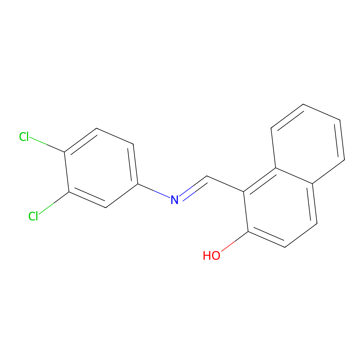 1-(3,4-Dichlorophenyliminomethyl)-2-naphthol molecular structure, CAS 737-67-7