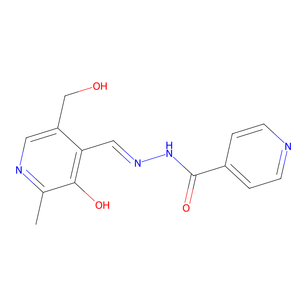 Pyridoxal Isonicotinoyl Hydrazone molecular structure, CAS 737-86-0