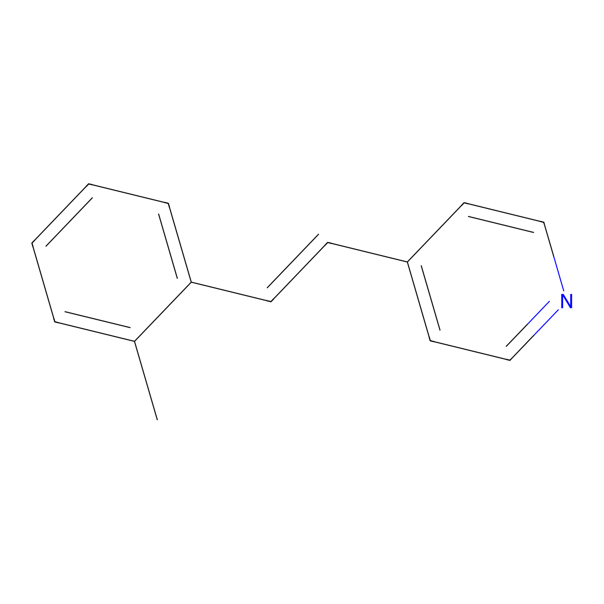 4-[(E)-2-(2-methylphenyl)ethenyl]pyridine molecular structure, CAS 7370-31-2
