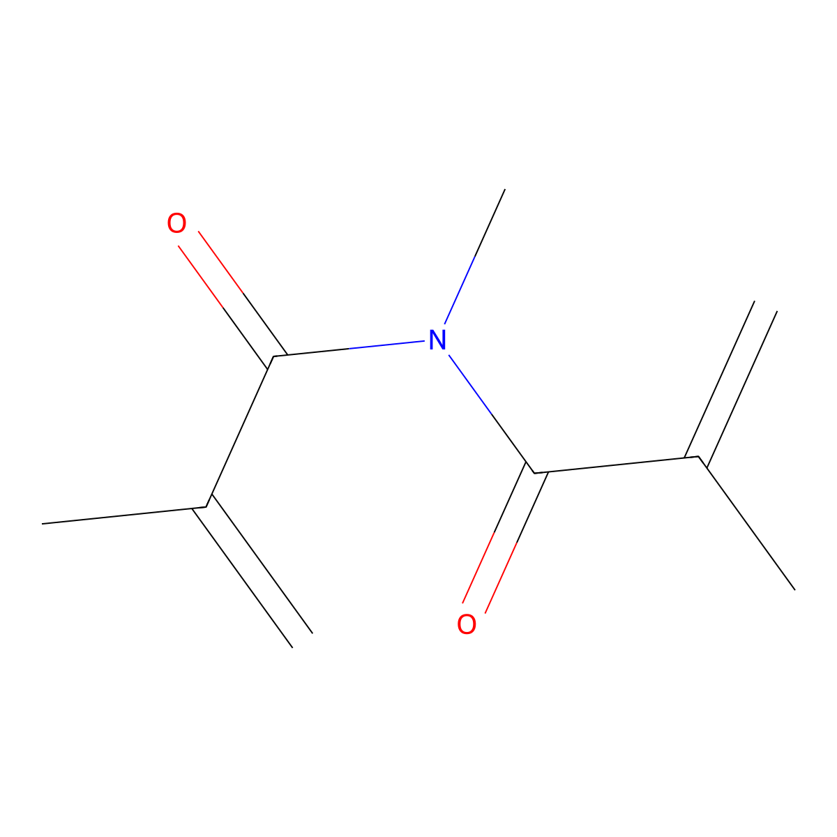 N-Methyl-N-(2-methyl-1-oxoallyl)methacrylamide molecular structure, CAS 7370-84-5